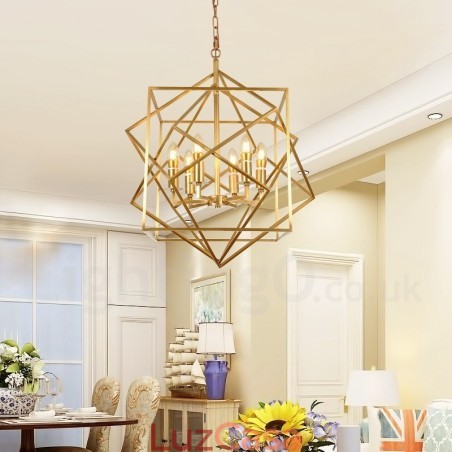 6 Luz Retro Rústico Luxo Latão Pendente Lâmpada Lustre 6 Luz Retro Rústico Luxo Latão Pendente Lâmpada Lustre
