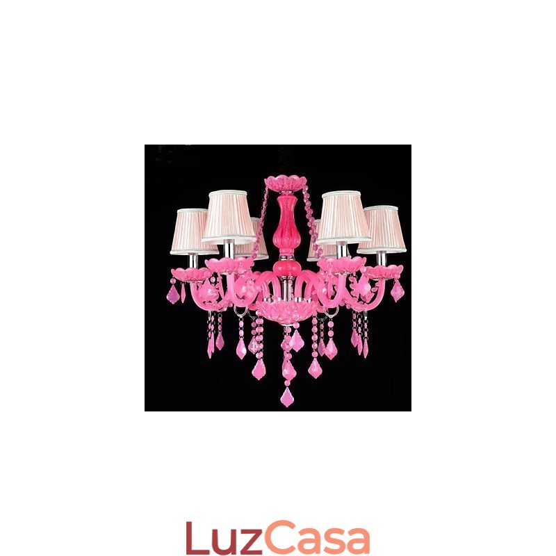 Lâmpada de café Projeto Luz Vela Cristal Luminária Pendente Rosa A