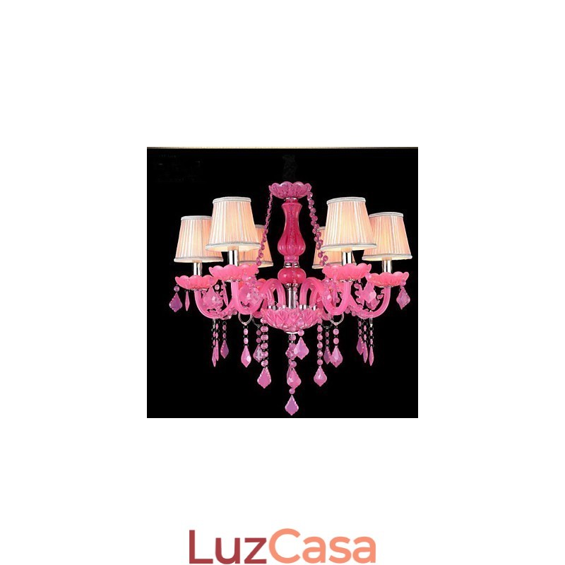 Lâmpada de café Projeto Luz Vela Cristal Luminária Pendente Rosa A