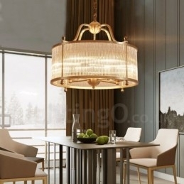 5 Luz Retro Rústico Luxo Latão Pendente Lâmpada Lustre com Sombra de Vidro