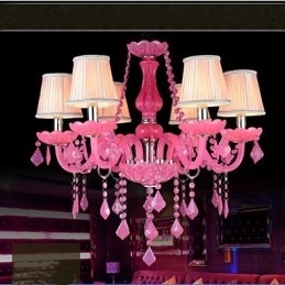 Lâmpada de café Projeto Luz Vela Cristal Luminária Pendente Rosa A