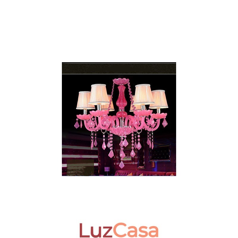 Lâmpada de café Projeto Luz Vela Cristal Luminária Pendente Rosa A