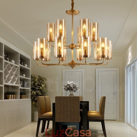 16 Luz Retro Rústico Luxo Latão Pendente Lâmpada Lustre com Sombra de Vidro 16 Luz Retro Rústico Luxo Latão Pendente Lâmpada Lustre com Sombra de Vidro