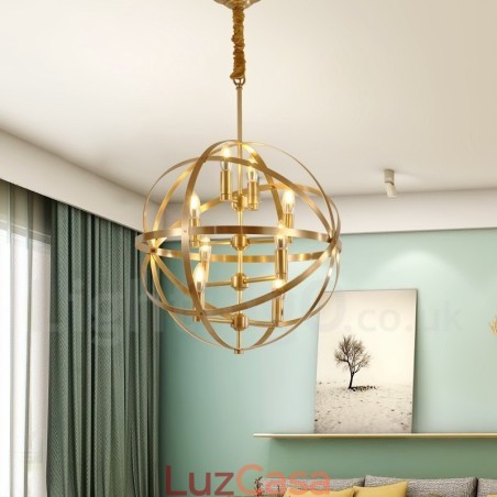 8 Luz Retro Rústico Luxo Latão Pendente Lâmpada Lustre 8 Luz Retro Rústico Luxo Latão Pendente Lâmpada Lustre