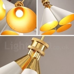 4 Luz Retro Rústico Luxo Liga de Alumínio Pendente Lâmpada Lustre com Liga de Alumínio Sombra