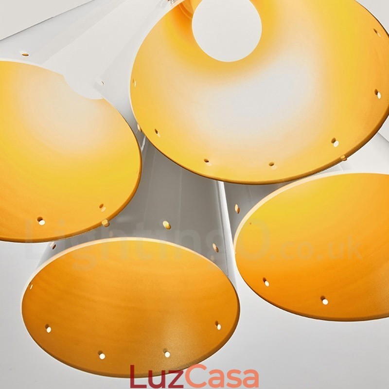 4 Luz Retro Rústico Luxo Liga de Alumínio Pendente Lâmpada Lustre com Liga de Alumínio Sombra