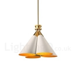 4 Luz Retro Rústico Luxo Liga de Alumínio Pendente Lâmpada Lustre com Liga de Alumínio Sombra