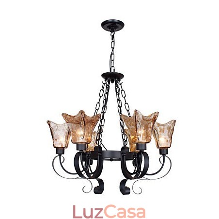 Lustre 6 Luzes Vidro Tradicional Clássico Vintage Lustre 6 Luzes Vidro Tradicional Clássico Vintage