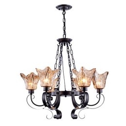 Lustre 6 Luzes Vidro Tradicional Clássico Vintage