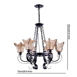 Lustre 6 Luzes Vidro Tradicional Clássico Vintage