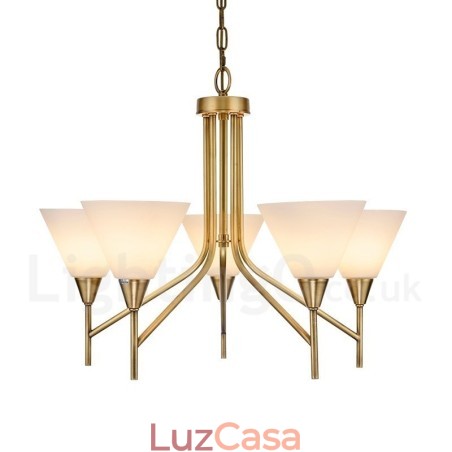 5 Luz Retro Rústico Luxo Latão Pendente Lâmpada Lustre com Sombra de Vidro 5 Luz Retro Rústico Luxo Latão Pendente Lâmpada Lustre com Sombra de Vidro