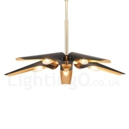 5 Luz Retro Rústico Luxo Liga de Alumínio Pendente Lâmpada Lustre com Liga de Alumínio Sombra