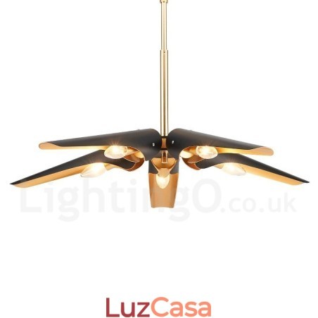 5 Luz Retro Rústico Luxo Liga de Alumínio Pendente Lâmpada Lustre com Liga de Alumínio Sombra 5 Luz Retro Rústico Luxo Liga de Alumínio Pendente Lâmpada Lustre com Liga de Alumínio Sombra
