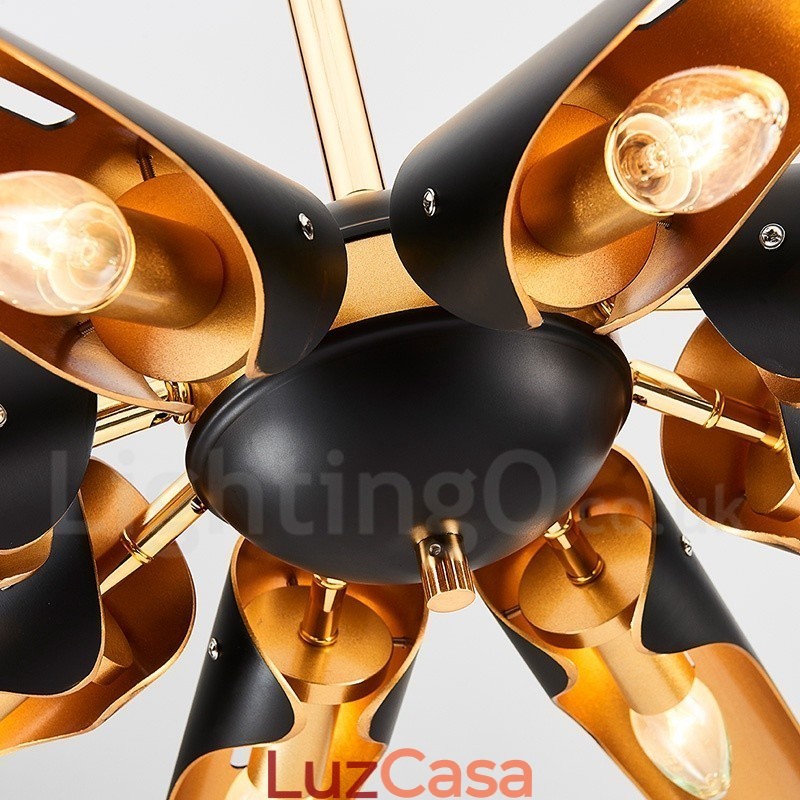 5 Luz Retro Rústico Luxo Liga de Alumínio Pendente Lâmpada Lustre com Liga de Alumínio Sombra