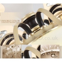 8 Luz Retro Rústico Luxo Cristal Pendente Lâmpada Lustre com Sombra de Vidro