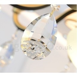 8 Luz Retro Rústico Luxo Cristal Pendente Lâmpada Lustre com Sombra de Vidro