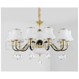 Lustre de cristal de luxo retrô rústico com cúpula de vidro