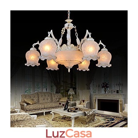 Lustre Branco Europeu Retro Clássico