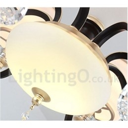Lustre de cristal de luxo retrô rústico com cúpula de vidro