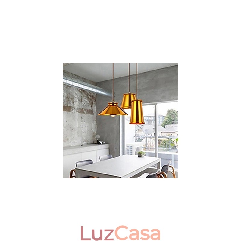 Lustre Mini Estilo Moderno Contemporâneo Metal 3 Luzes Pendentes