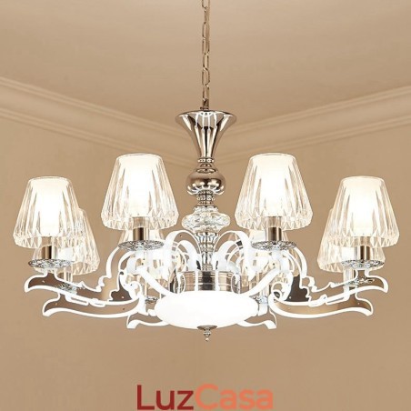 Lustre de cristal de luxo retrô rústico com cúpula de vidro Lustre de cristal de luxo retrô rústico com cúpula de vidro