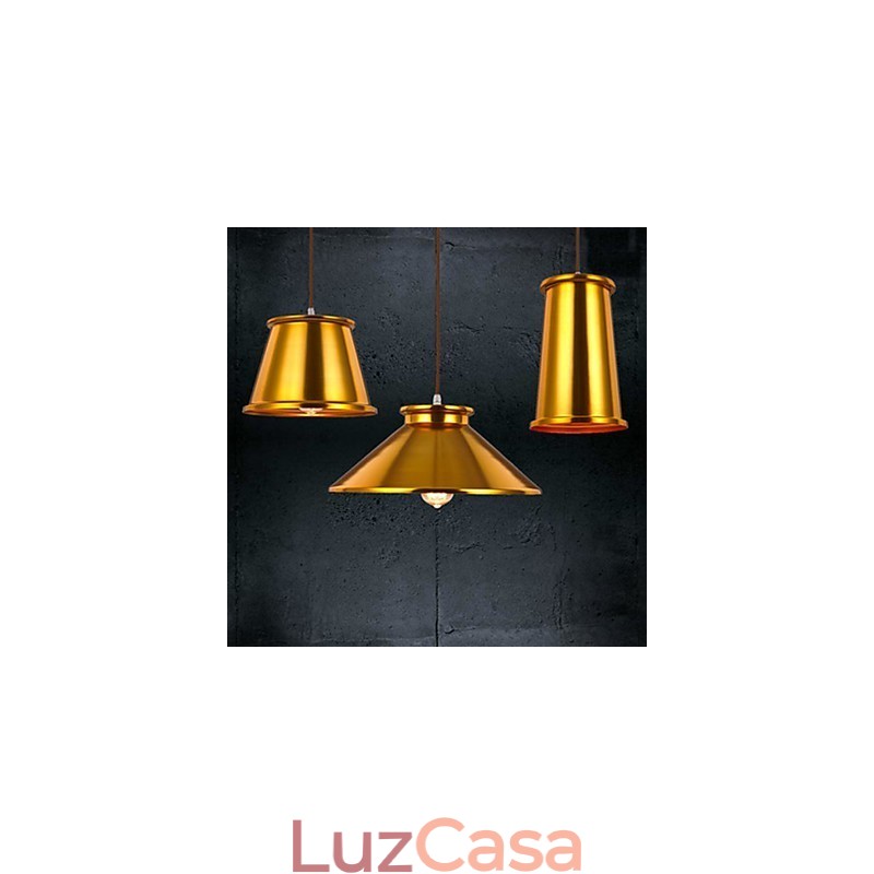 Lustre Mini Estilo Moderno Contemporâneo Metal 3 Luzes Pendentes