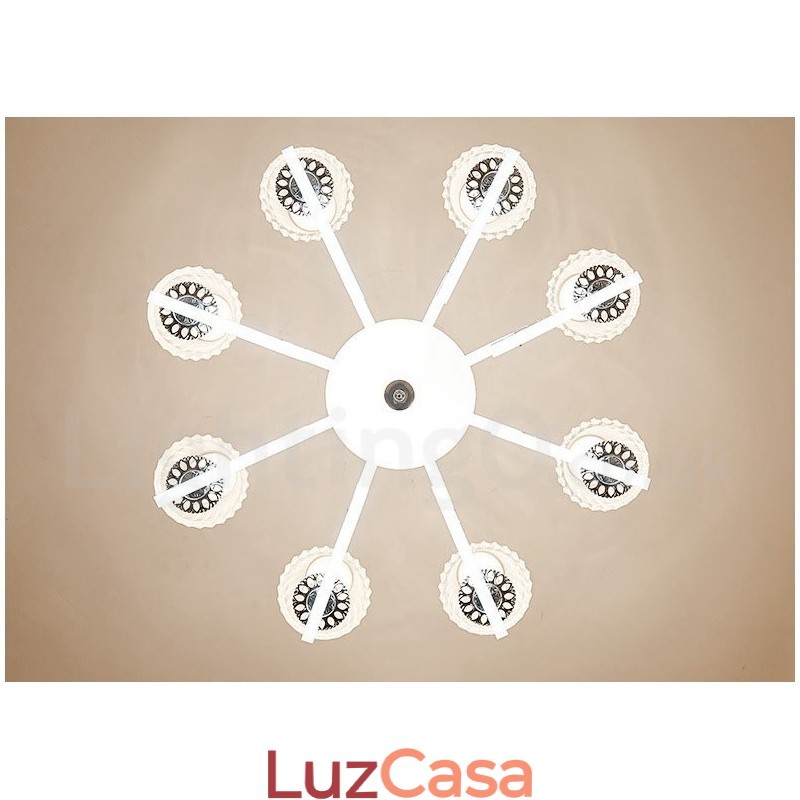 Lustre de cristal de luxo retrô rústico com cúpula de vidro