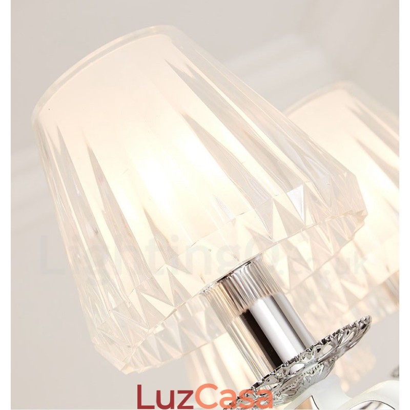 Lustre de cristal de luxo retrô rústico com cúpula de vidro