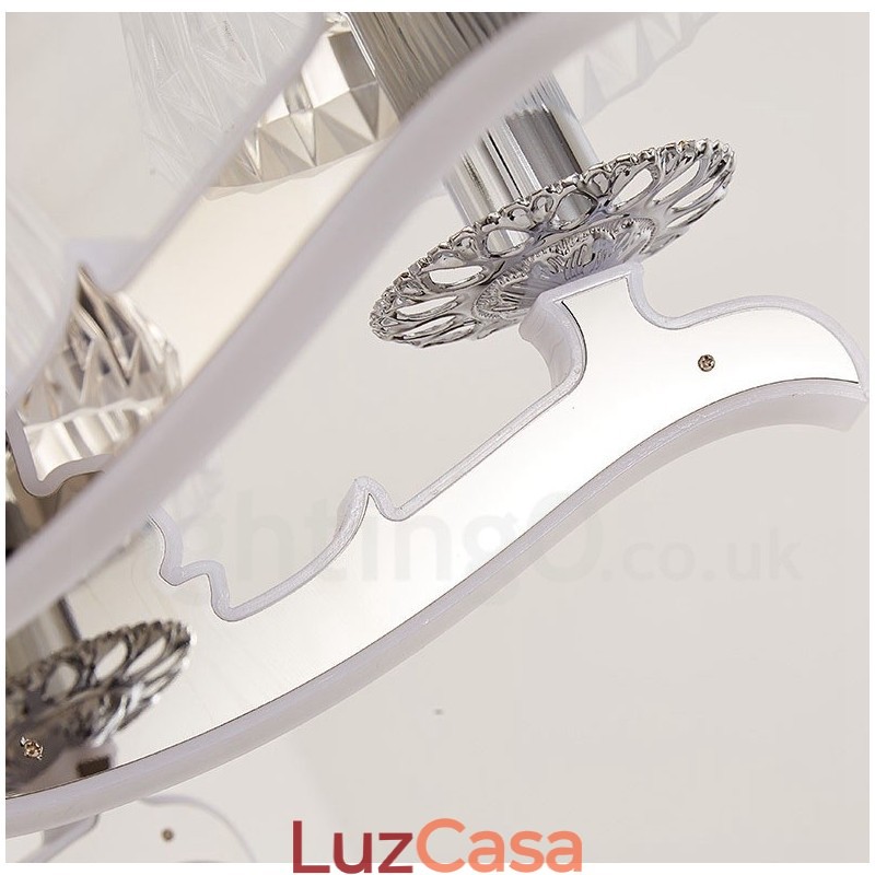 Lustre de cristal de luxo retrô rústico com cúpula de vidro