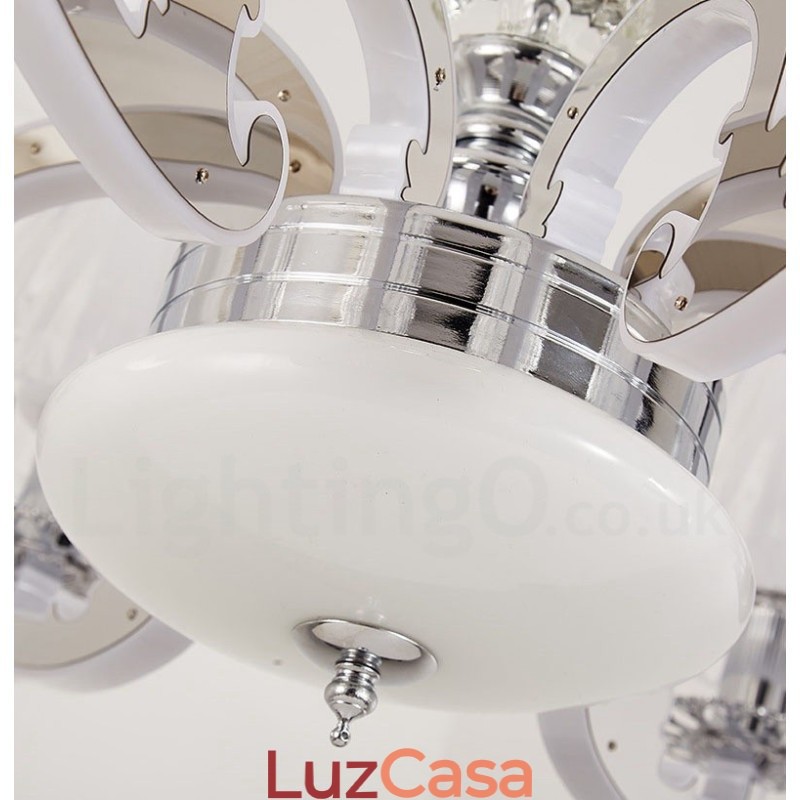 Lustre de cristal de luxo retrô rústico com cúpula de vidro