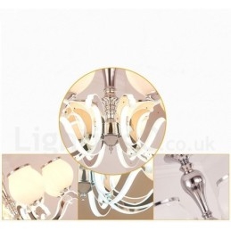 Lustre pendente de luxo contemporâneo moderno de 8 luzes com cúpula de vidro