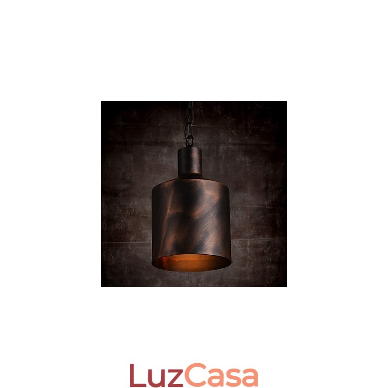 Lustre rústico Lodge Drum Metal Pendant Light