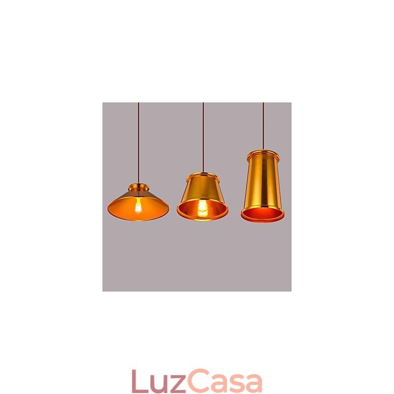 Lustre Mini Estilo Moderno Contemporâneo Metal 3 Luzes Pendentes