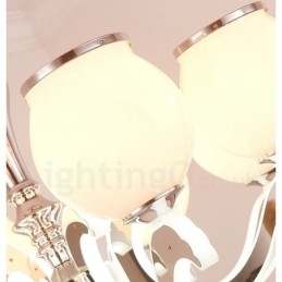 Lustre pendente de luxo contemporâneo moderno de 8 luzes com cúpula de vidro