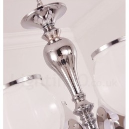 Lustre pendente de luxo contemporâneo moderno de 8 luzes com cúpula de vidro