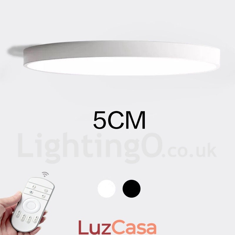 Luzes de teto embutidas ultrafinas, modernas, contemporâneas e reguláveis, estilo nórdico, com cúpula de acrílico e controle remoto, também podem ser usadas como luz de parede