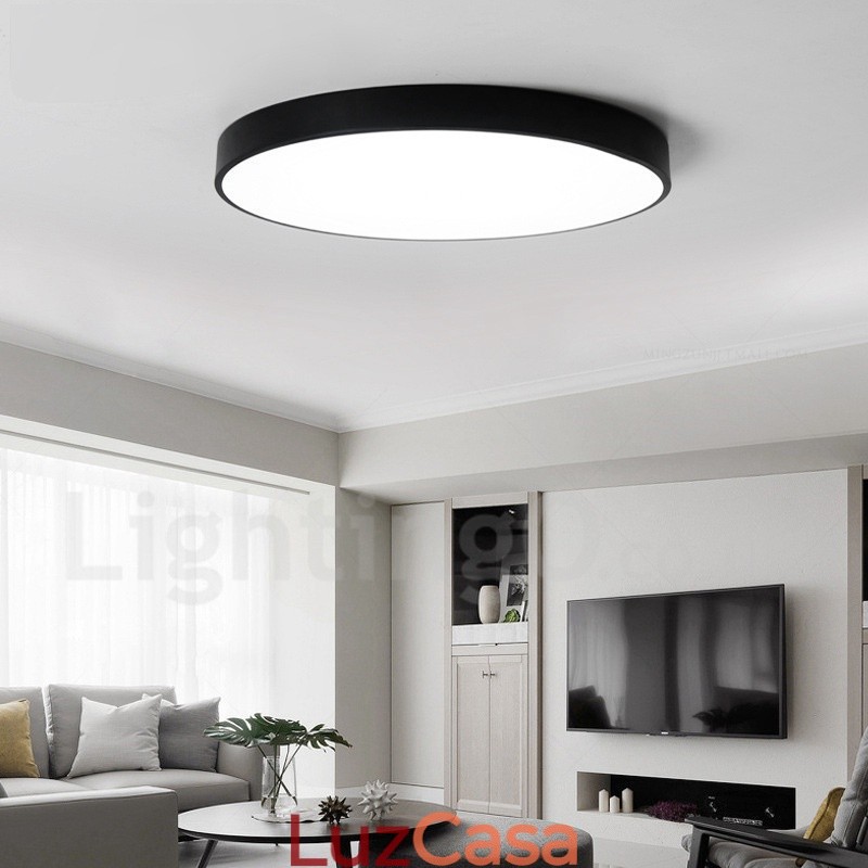 Luzes de teto embutidas ultrafinas, modernas, contemporâneas e reguláveis, estilo nórdico, com cúpula de acrílico e controle remoto, também podem ser usadas como luz de parede