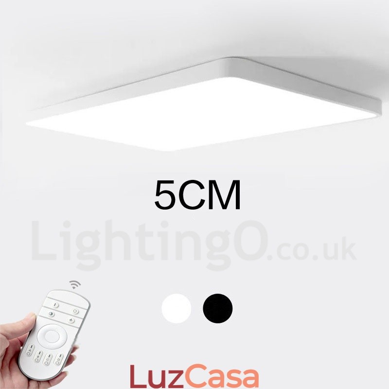 Luminárias de teto embutidas estilo nórdico moderno e contemporâneo com abajur de acrílico e controle remoto