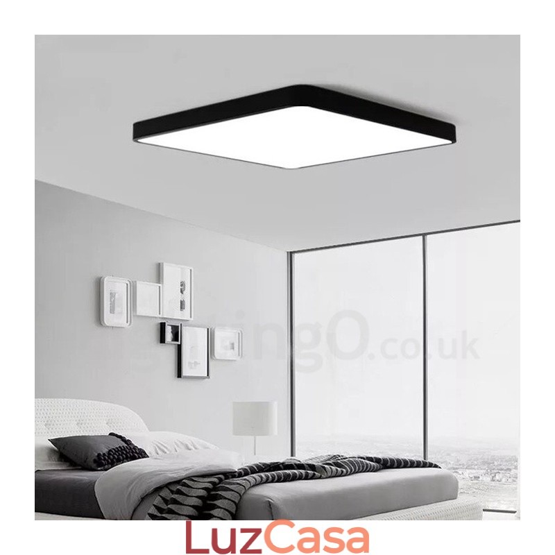 Luminárias de teto embutidas estilo nórdico moderno e contemporâneo com abajur de acrílico e controle remoto
