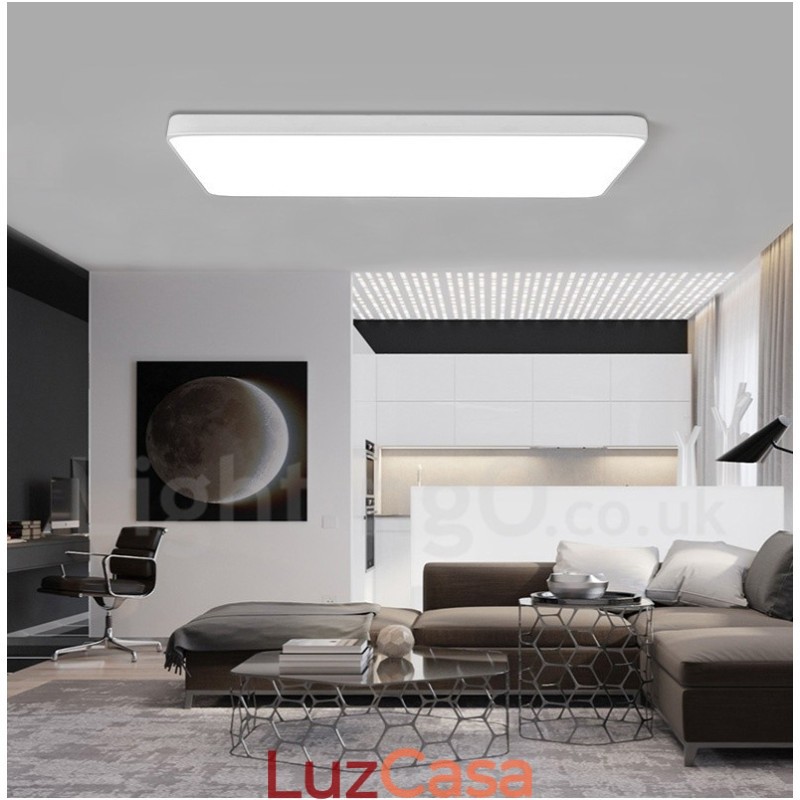 Luminárias de teto embutidas estilo nórdico moderno e contemporâneo com abajur de acrílico e controle remoto