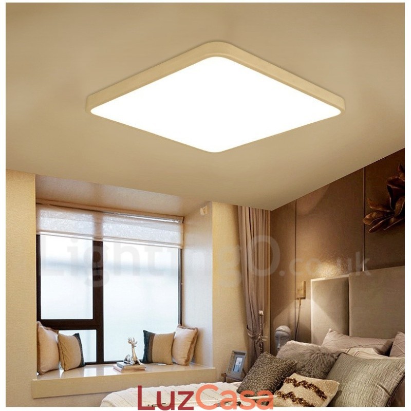 Luminárias de teto embutidas estilo nórdico moderno e contemporâneo com abajur de acrílico e controle remoto