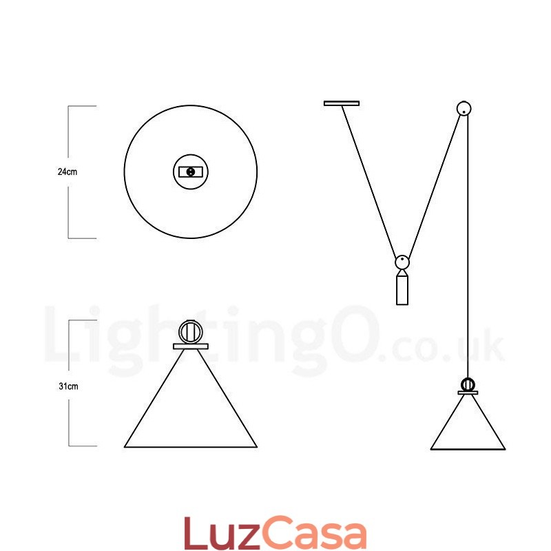 Luminária pendente estilo nórdico moderno contemporâneo de cobre puro, luminária de teto de latão com elevação e queda