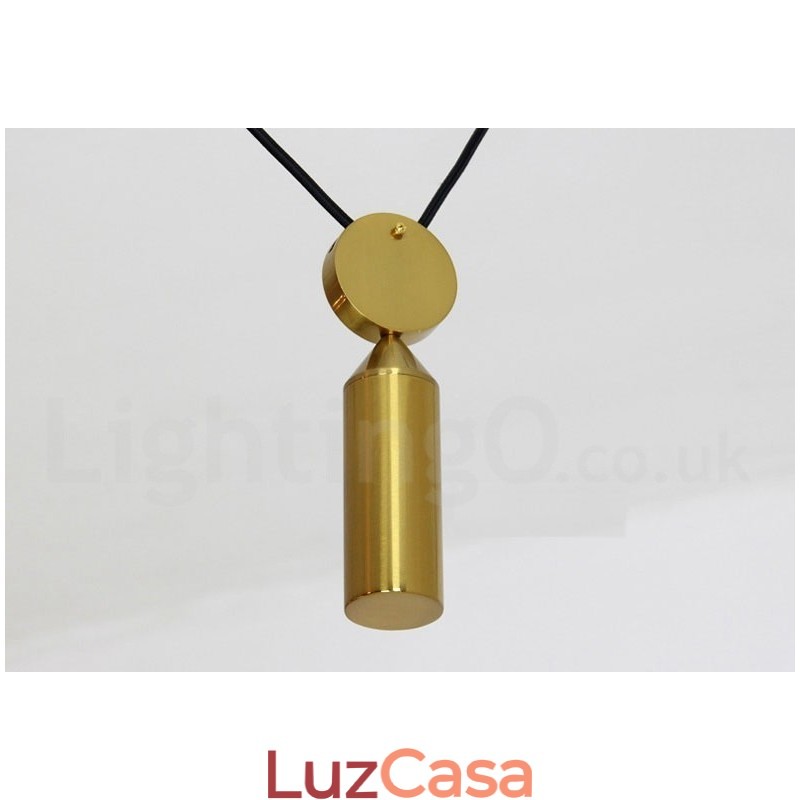 Luminária pendente estilo nórdico moderno contemporâneo de cobre puro, luminária de teto de latão com elevação e queda
