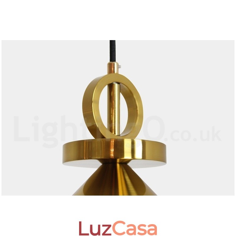 Luminária pendente estilo nórdico moderno contemporâneo de cobre puro, luminária de teto de latão com elevação e queda