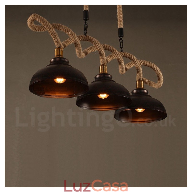 Luminária de teto com 3 luzes pendentes