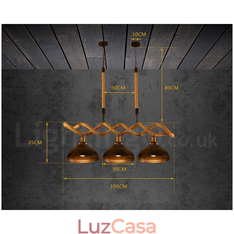 Luminária de teto com 3 luzes pendentes