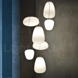 1 Luminária de teto pendente moderna e contemporânea com cúpula de vidro
