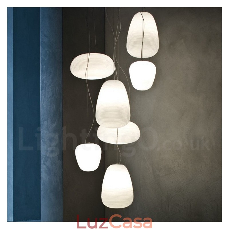 1 Luminária de teto pendente moderna e contemporânea com cúpula de vidro