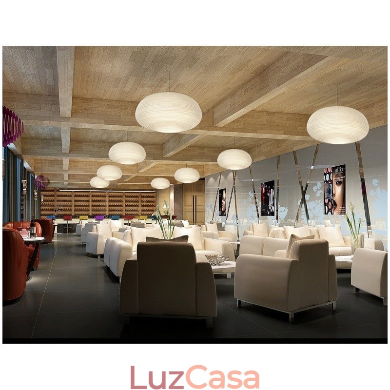 1 Luminária de teto pendente moderna e contemporânea com cúpula de vidro