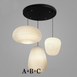 1 Luminária de teto pendente moderna e contemporânea com cúpula de vidro